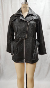 Perfecto long cuir noir