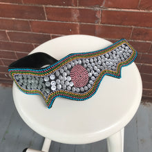 Ceinture perlée métallique