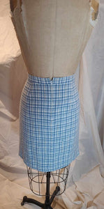 Jupe tailleur tweed bleu poudre