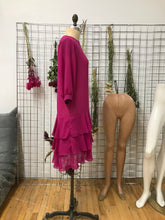 Robe fuchsia manche 3/4