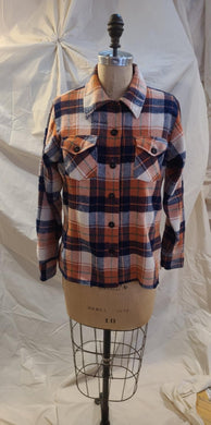 Surchemise carreautée orange/marine