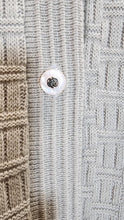 Cardigan tricot quadrillé beige Taille +