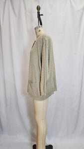 Cardigan tricot quadrillé beige Taille +