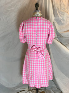 Robe carreaux rose/blanc