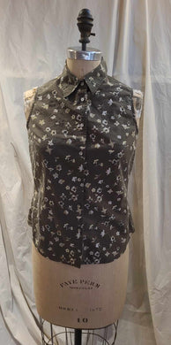 Blouse sans manches fleurie