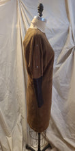 Robe suède et cuir marron