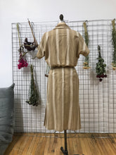 Jupe droite rayures beige