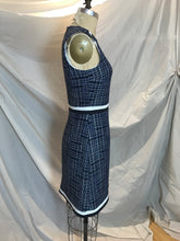 Ensemble robe tailleur marine et blanc