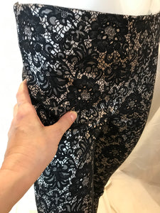 Pantalon cigarette effet tapisserie