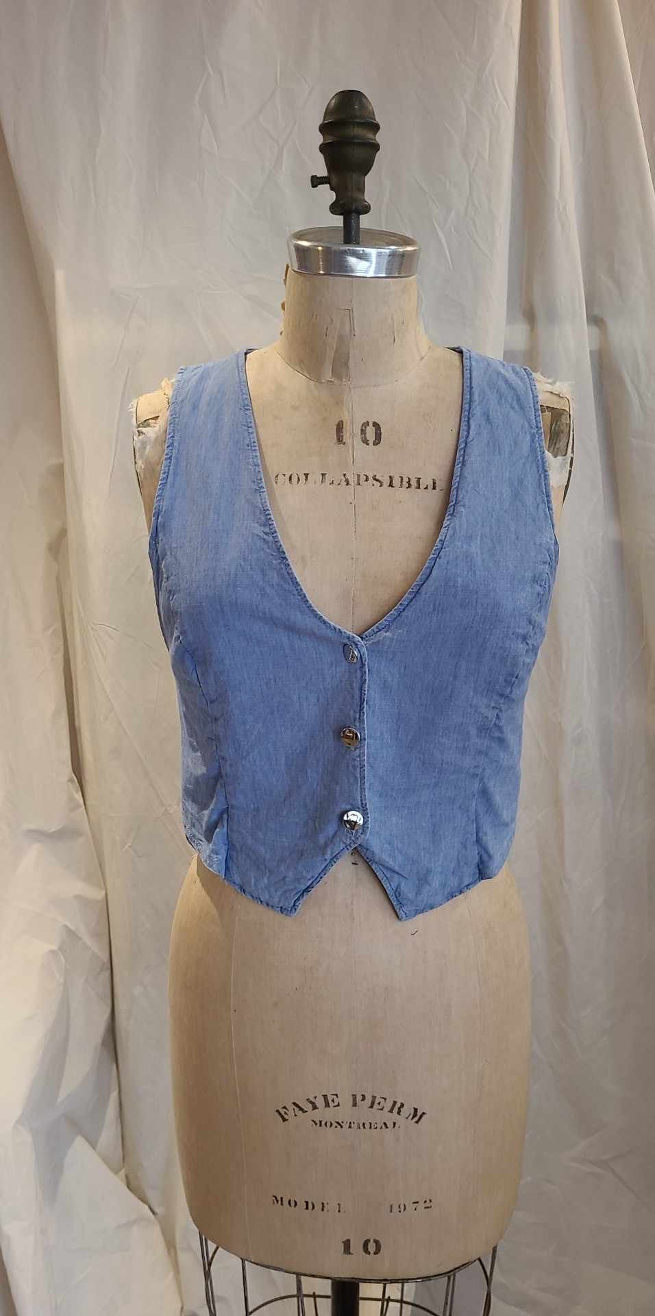 Veste sans manche effet denim