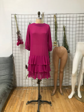 Robe fuchsia manche 3/4