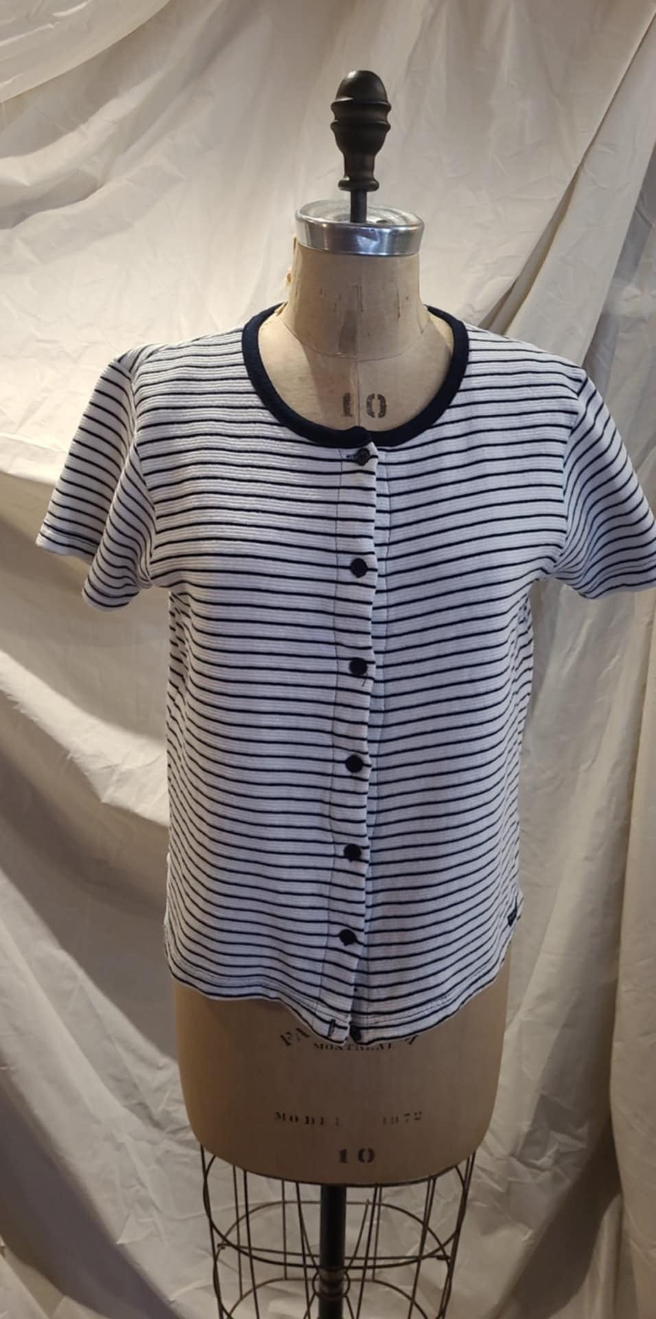 Cardigan rayures manches courtes