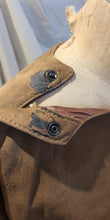 Robe suède et cuir marron