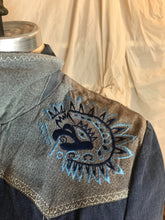Veste jeans et suède