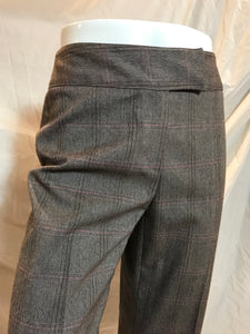 Pantalons à carreaux brun/rose