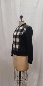 Veste patchwork noire et blanche