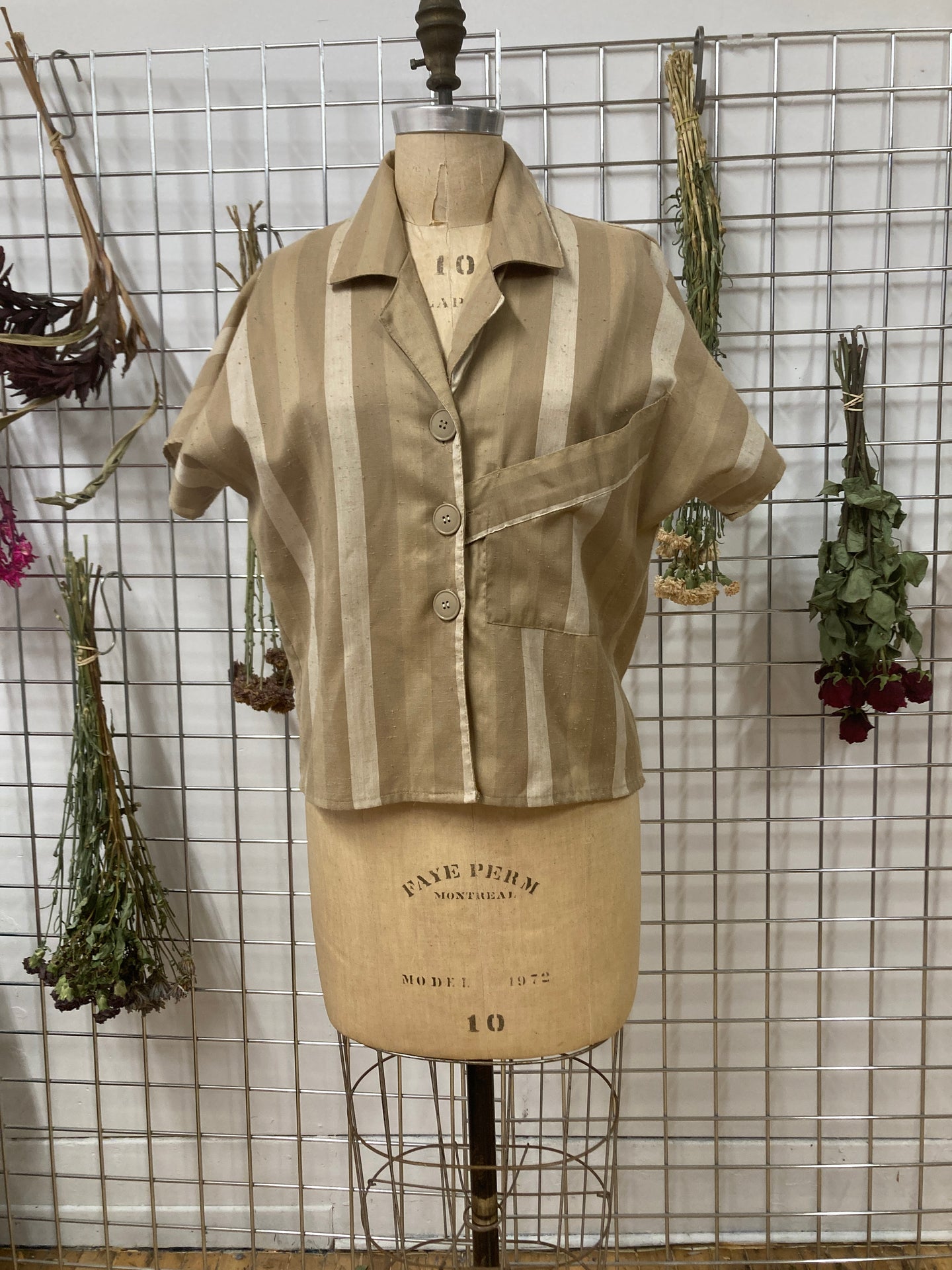 Blouse rayures beige