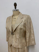 Ensemble tailleur robe et veston beige métallique