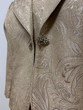 Ensemble tailleur robe et veston beige métallique