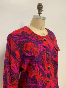 Veste de soie à motifs abstraits
