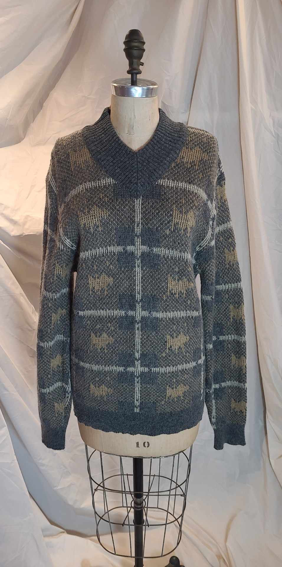 Tricot gris et beige