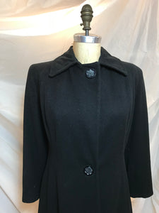 Manteau de laine noir 1940s