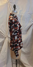 Blouse motifs rétro marron