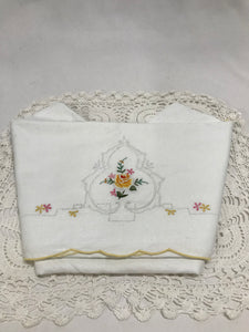 Ensemble taies d'oreillers coton brodé