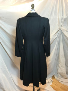 Manteau de laine noir 1940s