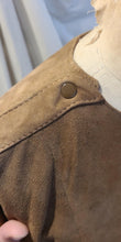 Robe suède et cuir marron