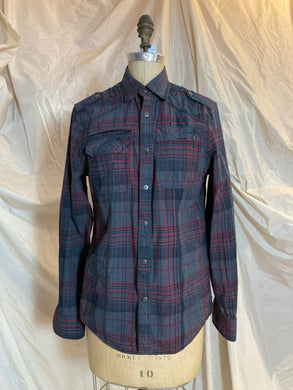 Chemise carreaux noir/rouge/gris