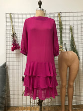 Robe fuchsia manche 3/4