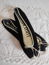 Ballerines velours noir boucles dorées