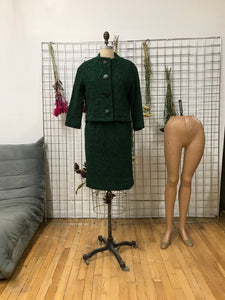 Veste tailleur vert en tweed