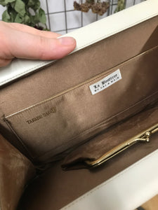 Clutch en cuir crème