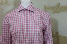 Chemise carreautée rose et verte
