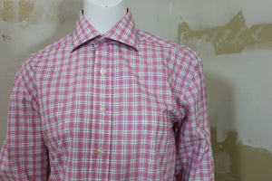 Chemise carreautée rose et verte