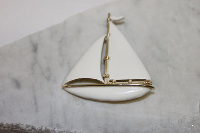 Broche voilier blanc GERRYS
