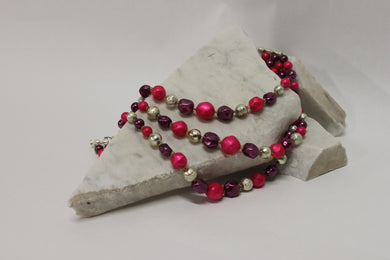 Collier de billes à trois rangs