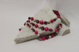 Collier de billes à trois rangs