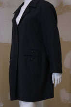 Gabardine grise foncée à fines rayures Taille +