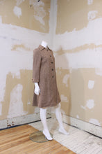 Manteau de laine pied-de-poule beige