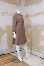 Manteau de laine pied-de-poule beige