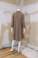 Manteau de laine pied-de-poule beige