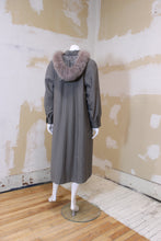 Manteau sergé de laine gris chambray