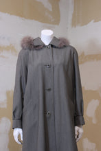 Manteau sergé de laine gris chambray