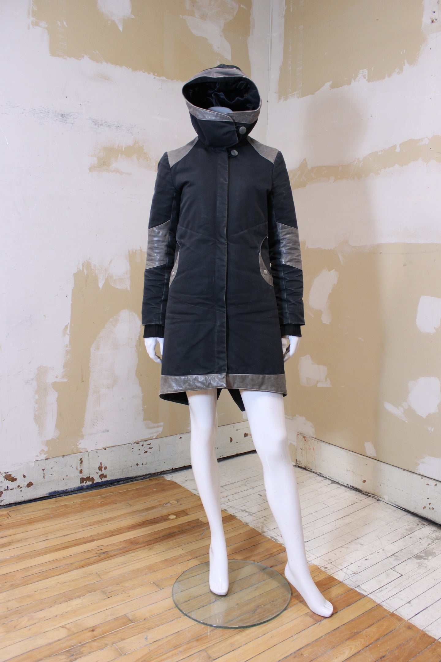 Manteau mi-long gris 2 tons