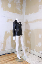 Veston de cuir noir style seventies