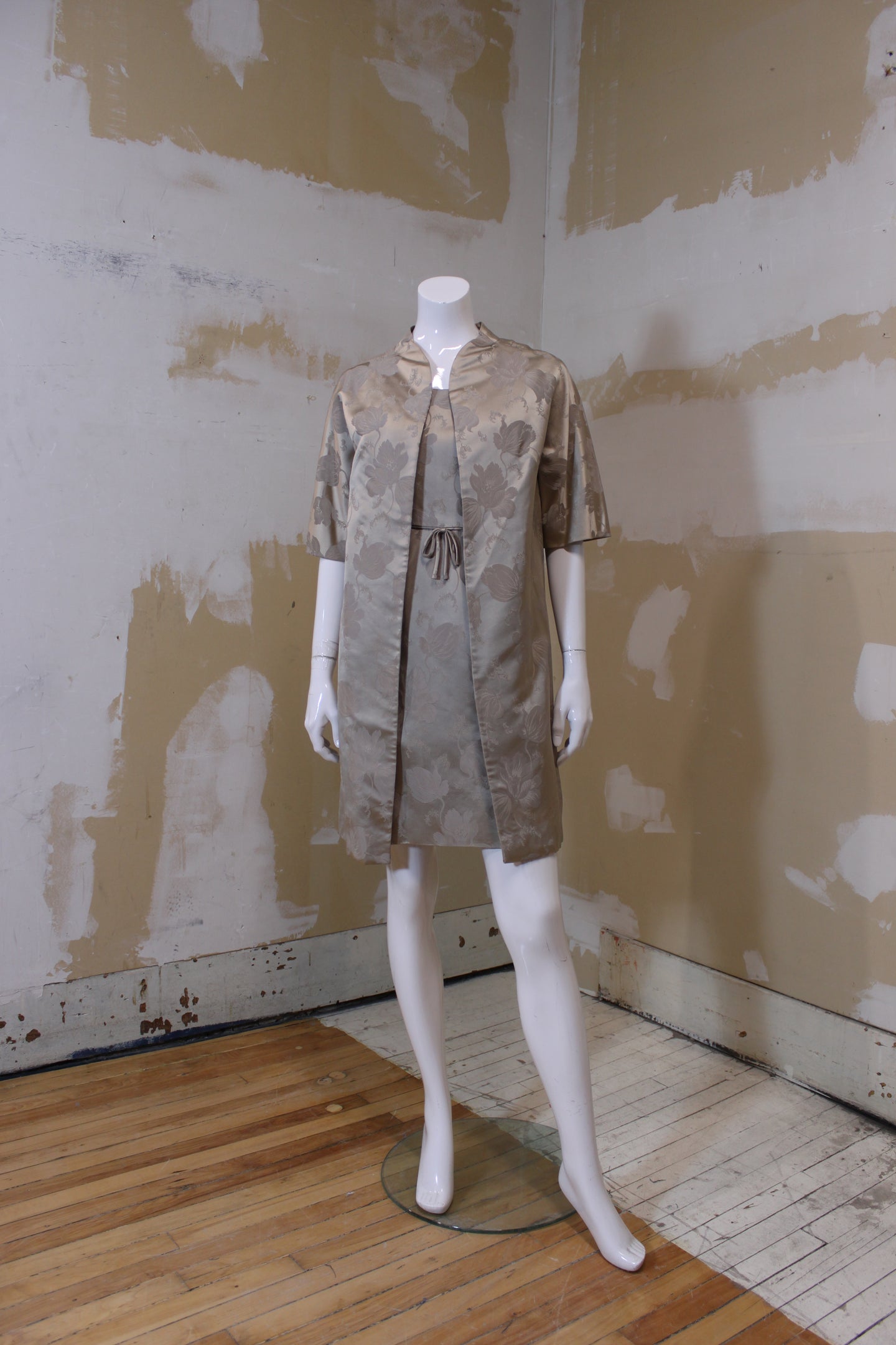 Veste style kimono tapisserie satin sable