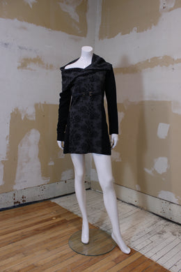 Robe manches longues noire et grise